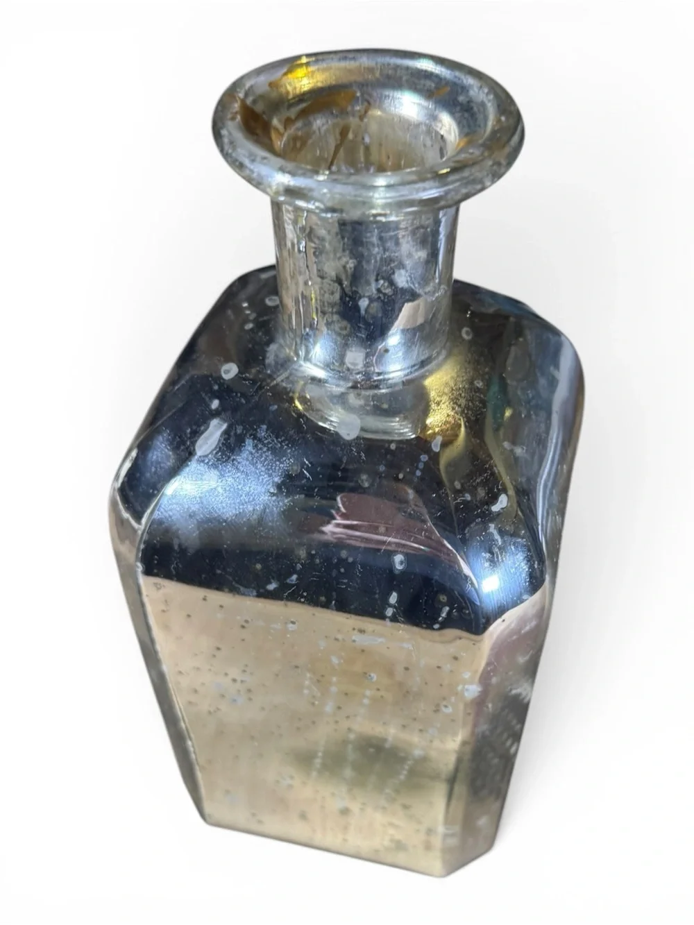 Silver Mercury Glass Decorative Bottle Vase